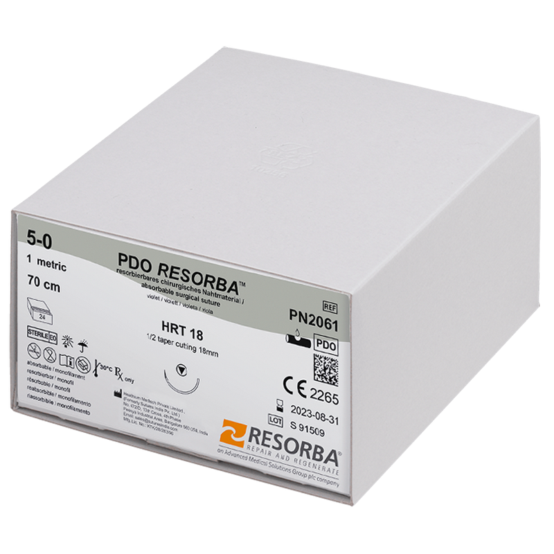 ПДО Ресорба USP2-0 фіолетовий, довж 70см, кол. голка з ріж.вістр.25 мм, 1/2кола